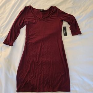 Lulu's Maroon Bodycon Dress, Size L